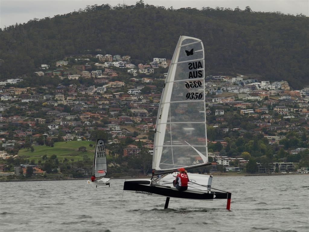 Sam England in training on her Blade Rider Moth -at the Bellerive Yacht Club’s Crown Series Regatta 2008 © Jane Austin